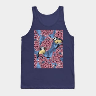 Tit birds in the lilac garden Tank Top